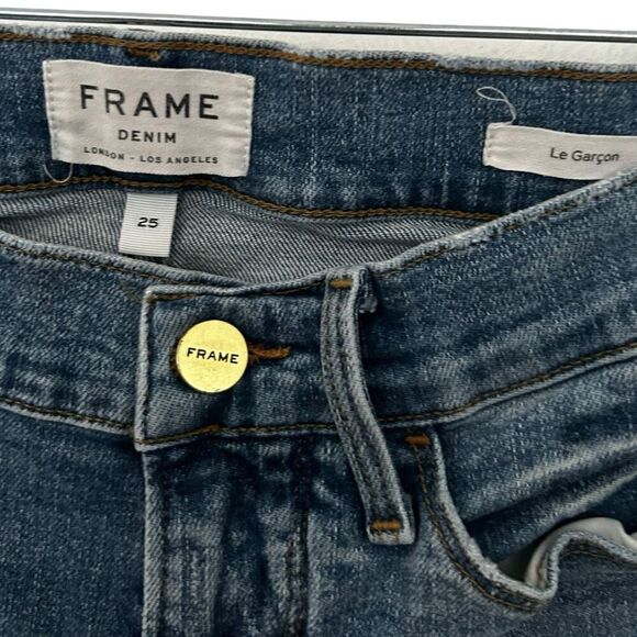 Frame Denim Le Garcon Size 25 Straight Leg Classic Elevated Basics Quiet Luxury - Picture 5 of 9